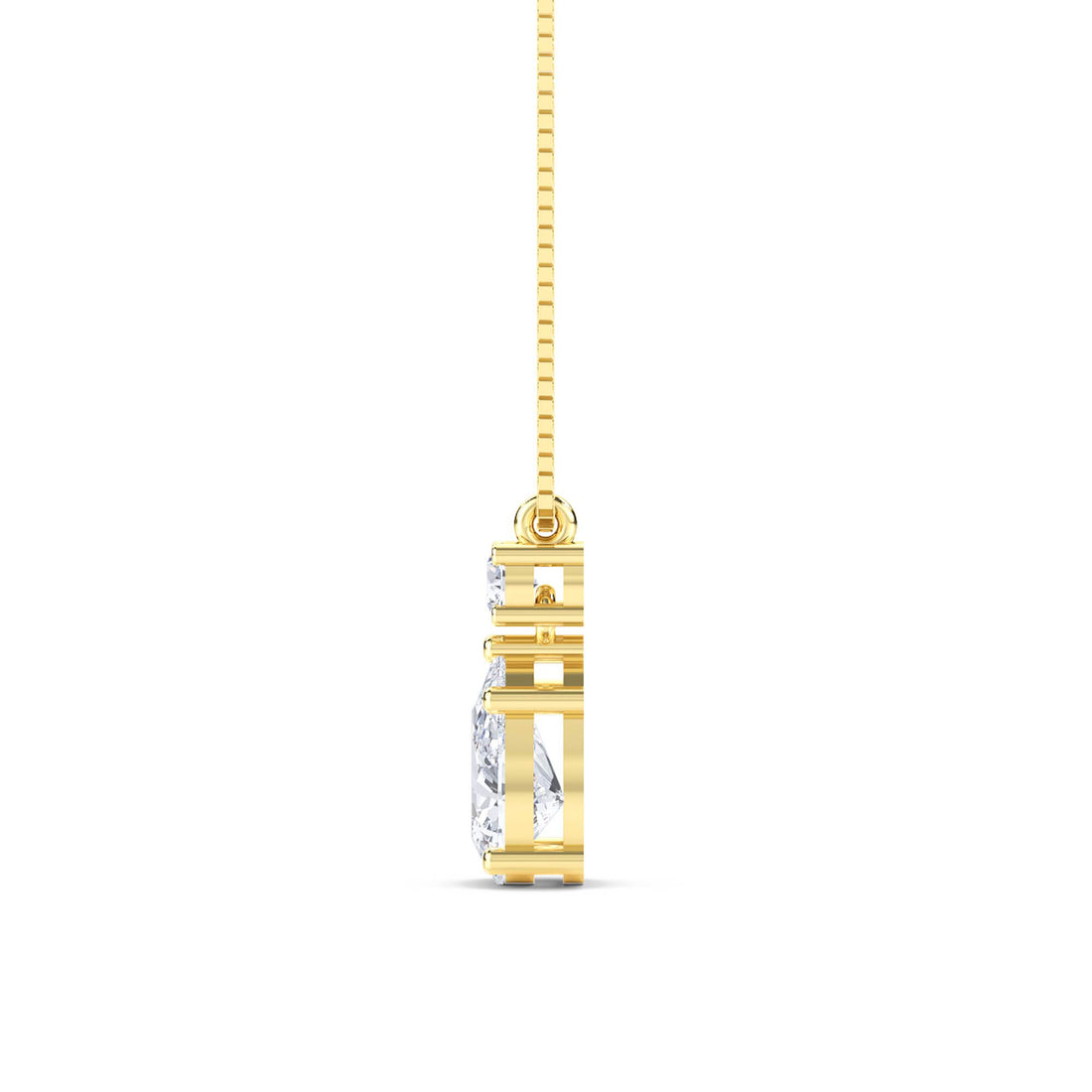 Pear Round Two Stone Drop Lab Grown Diamond Pendant