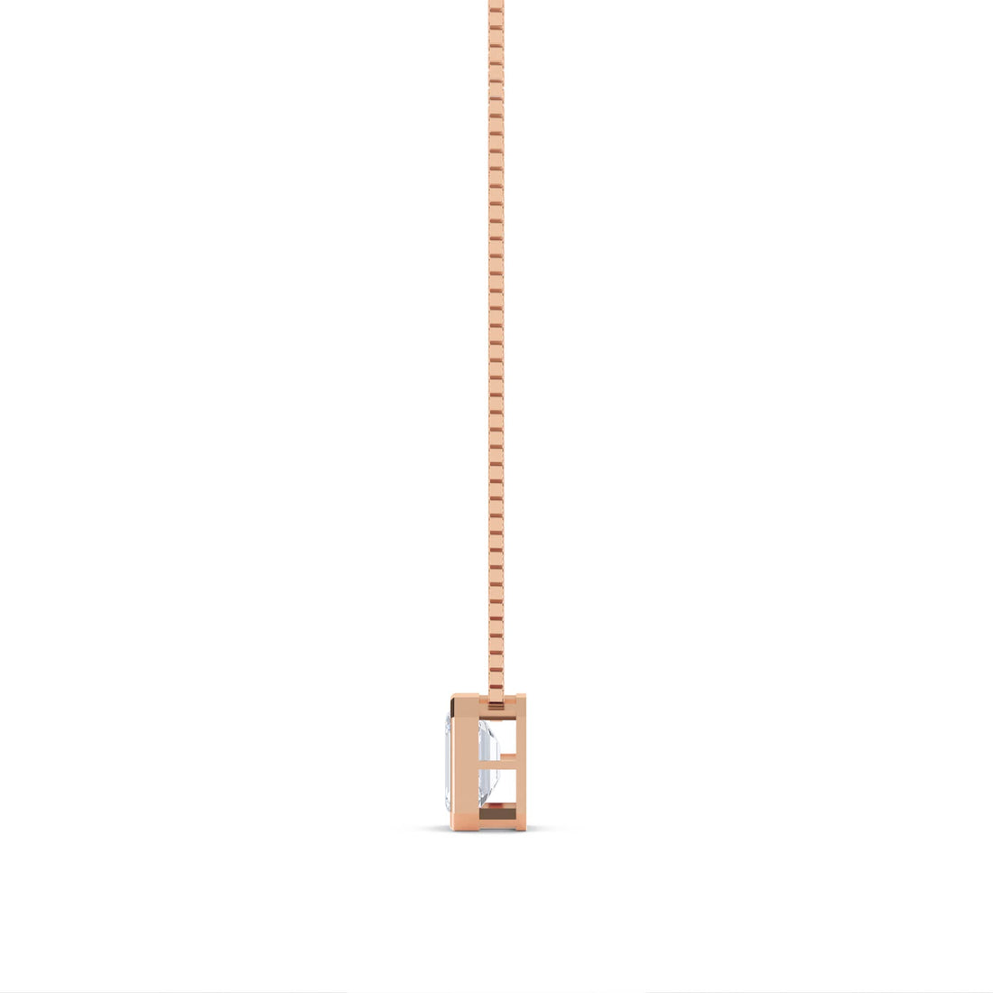 Emerald Cut Bezel Solitaire Lab Grown Diamond Pendant