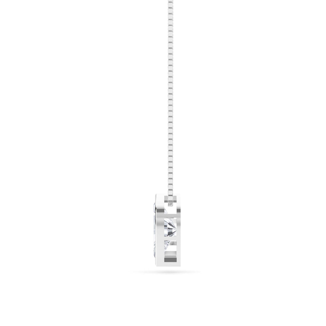 Fancy Leaf Cut Asymmetric Lab Grown Diamond Pendant (Silver)
