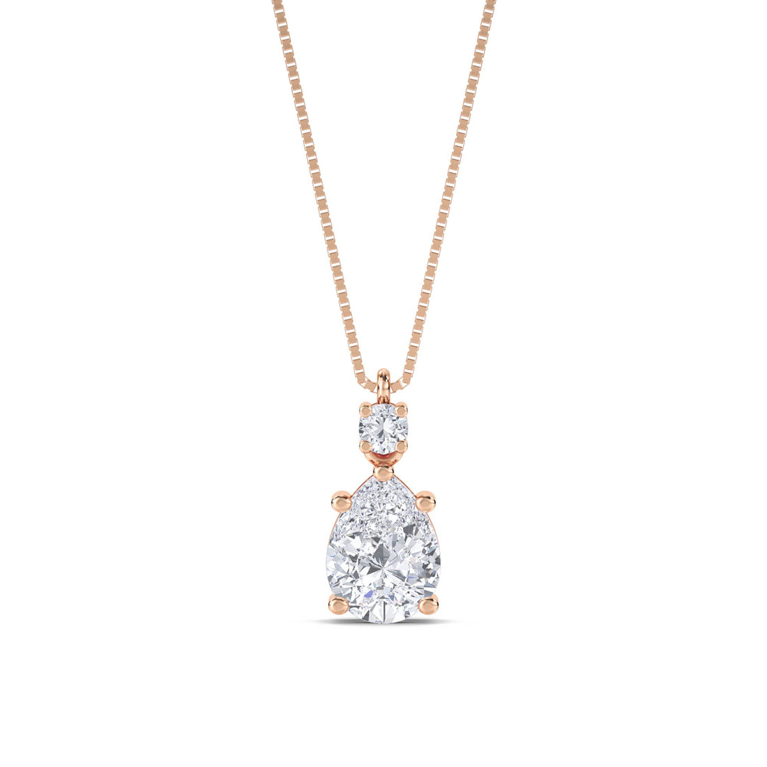 Pear Round Accent Drop Lab Grown Diamond Pendant