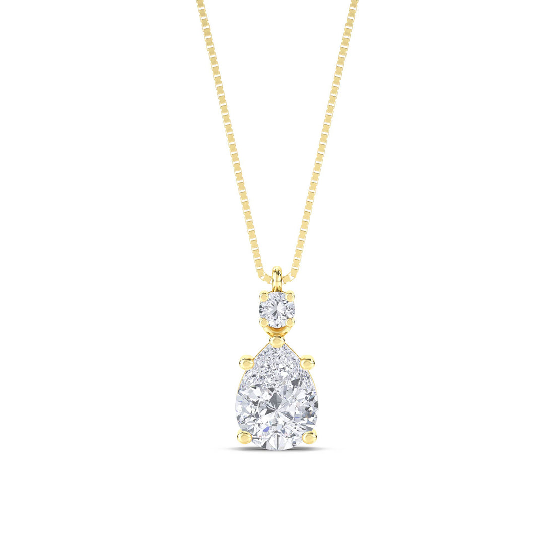 Pear Round Accent Drop Lab Grown Diamond Pendant - image 1