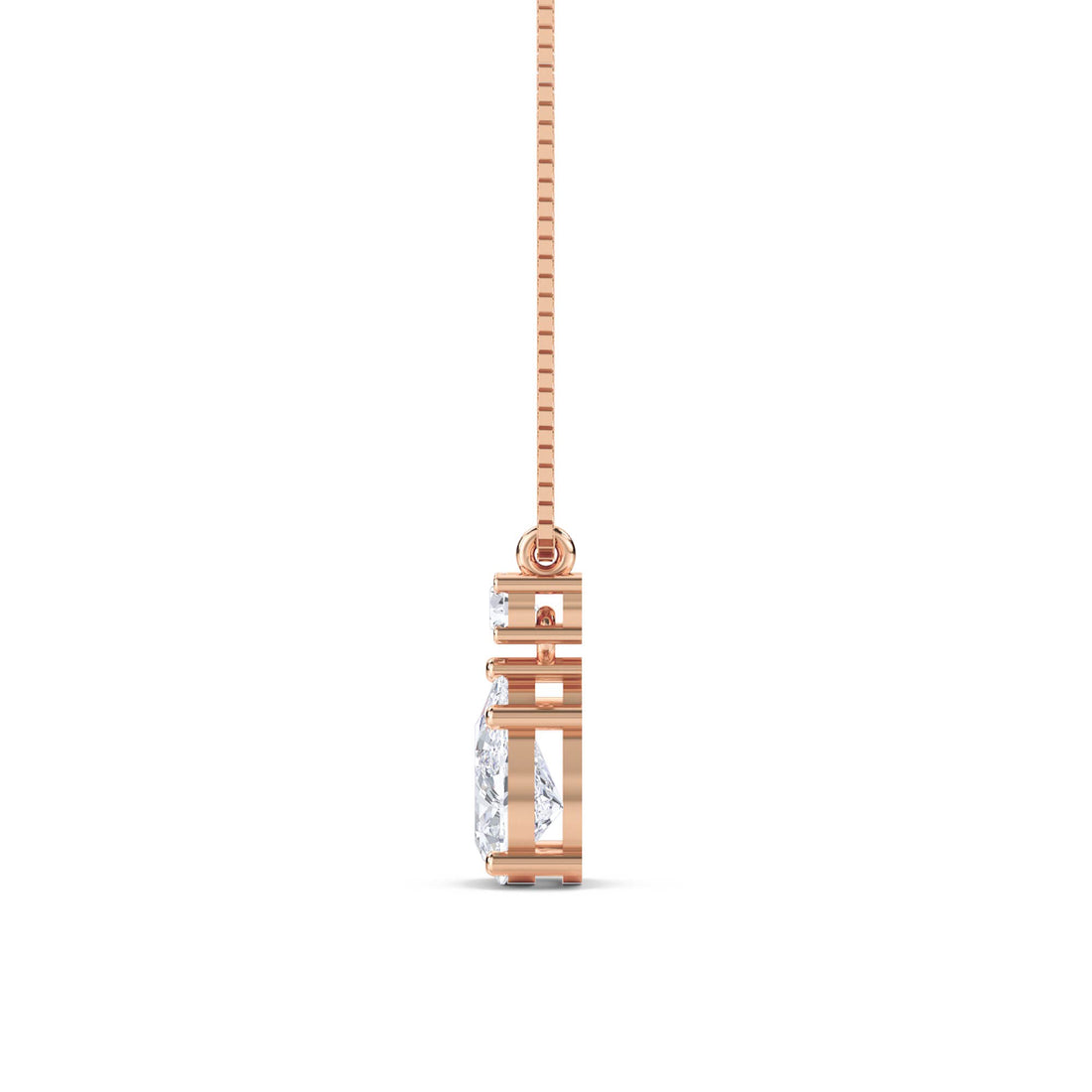 Pear Round Accent Drop Lab Grown Diamond Pendant