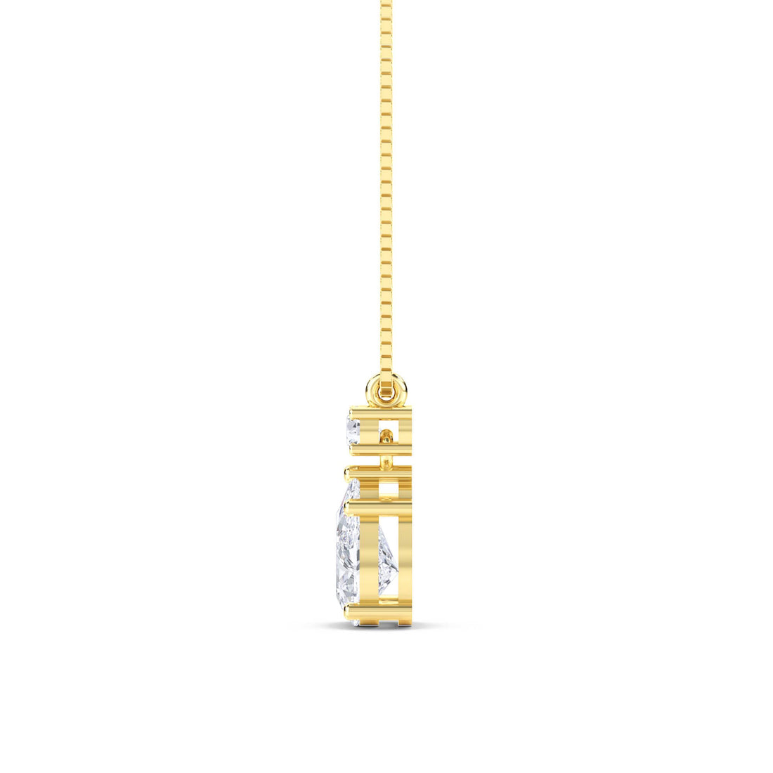 Pear Round Accent Drop Lab Grown Diamond Pendant