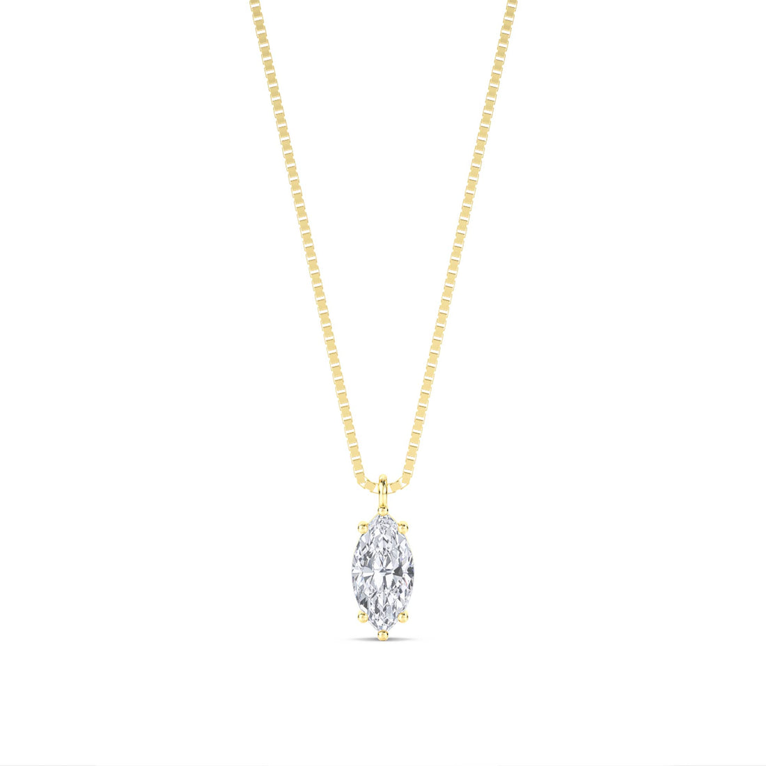 Marquise Solitaire Lab Grown Diamond Pendant - image 1