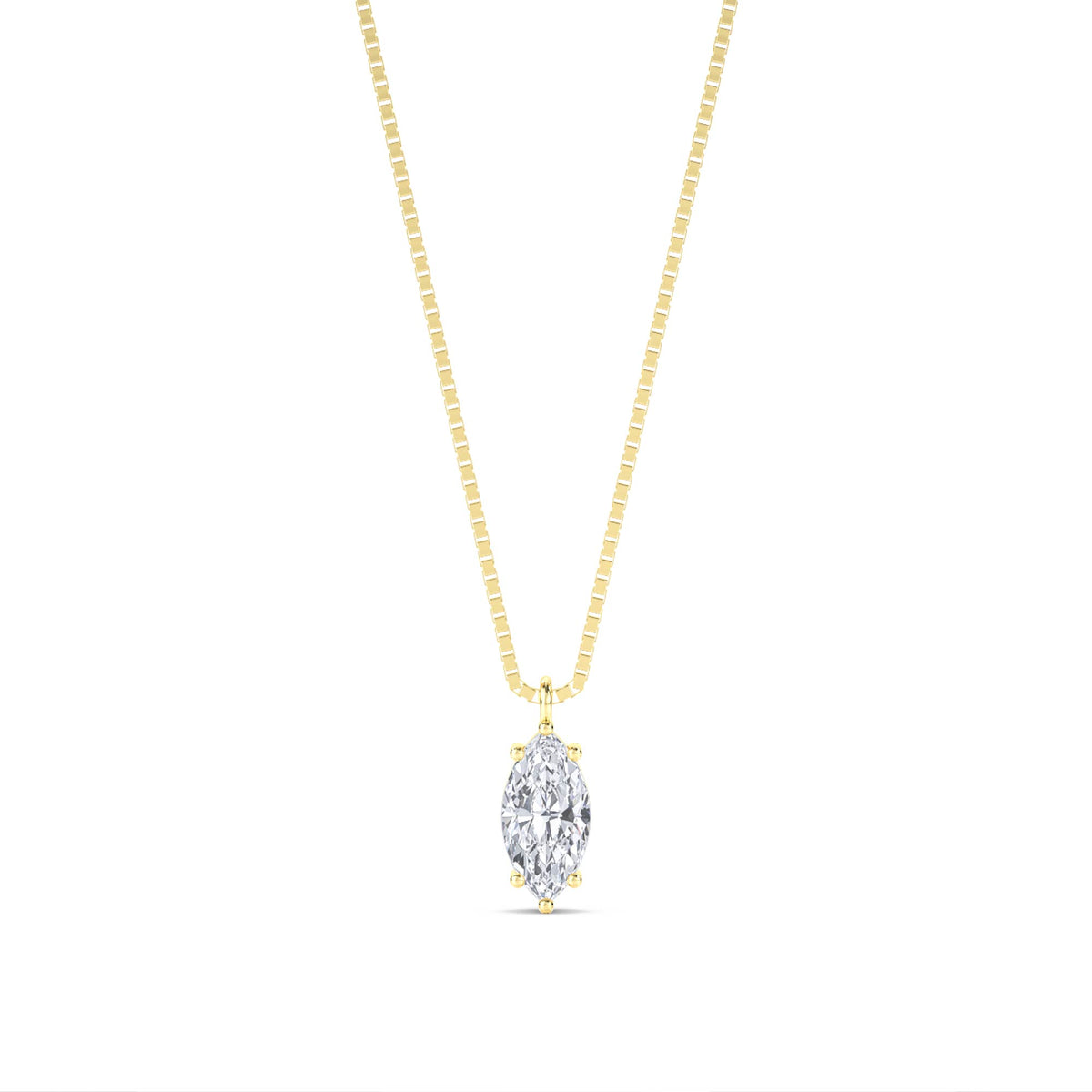 Marquise Solitaire Lab Grown Diamond Pendant - image 1