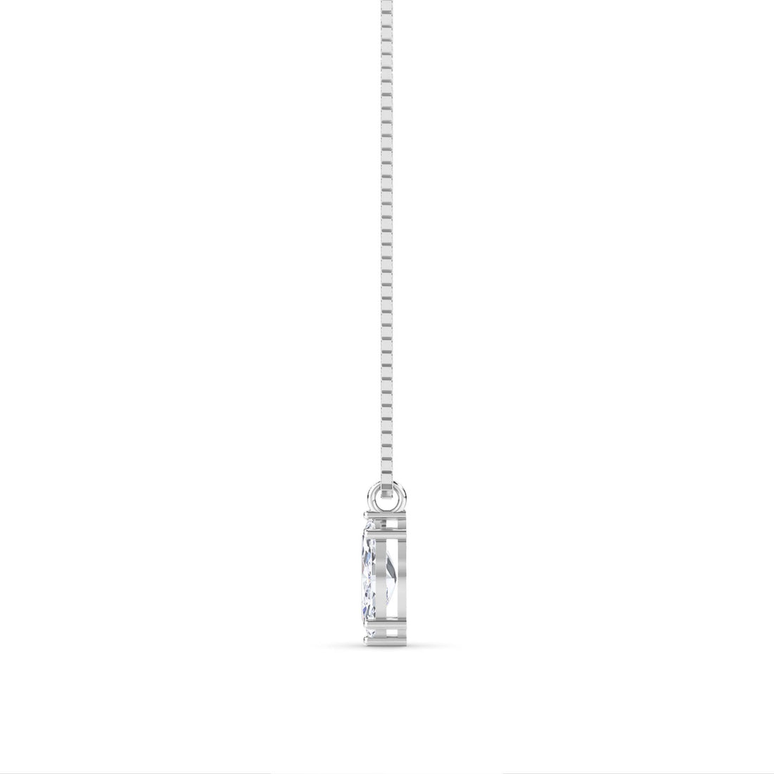 Marquise Solitaire Lab Grown Diamond Pendant (Silver)