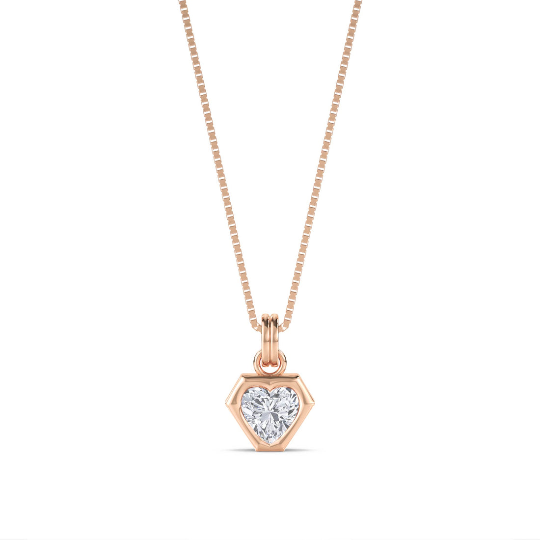 Heart Hexagon Bezel Lab Grown Diamond Pendant
