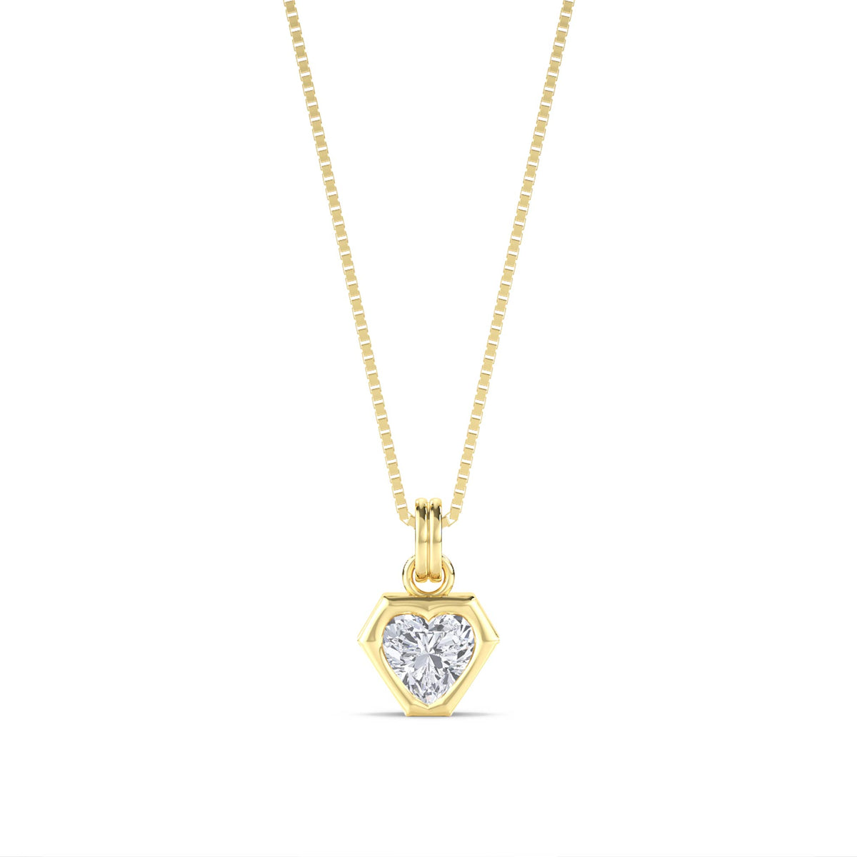 Heart Hexagon Bezel Lab Grown Diamond Pendant - image 1