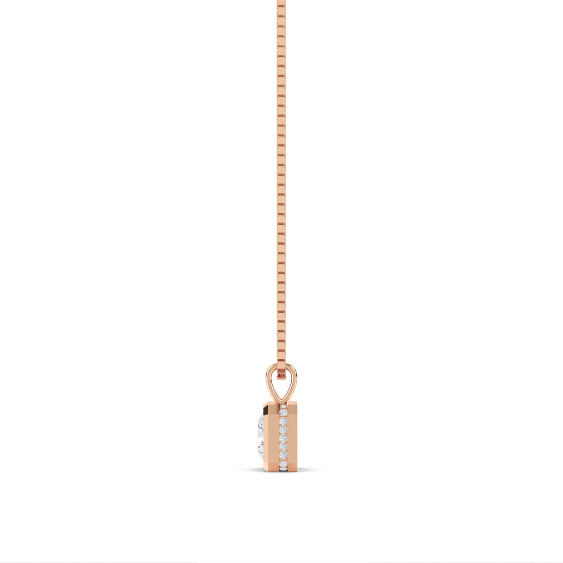 Princess Cut Bezel Solitaire Lab Grown Diamond Pendant