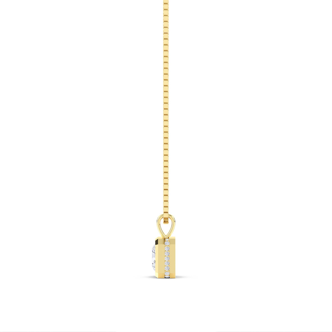 Princess Cut Bezel Solitaire Lab Grown Diamond Pendant