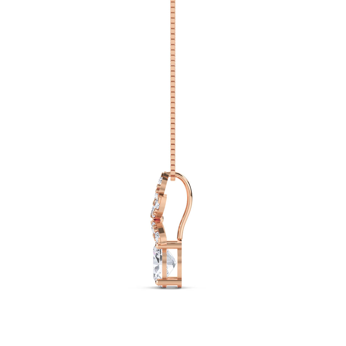 Oval Diamond Floral Cluster Lab Grown Diamond Pendant