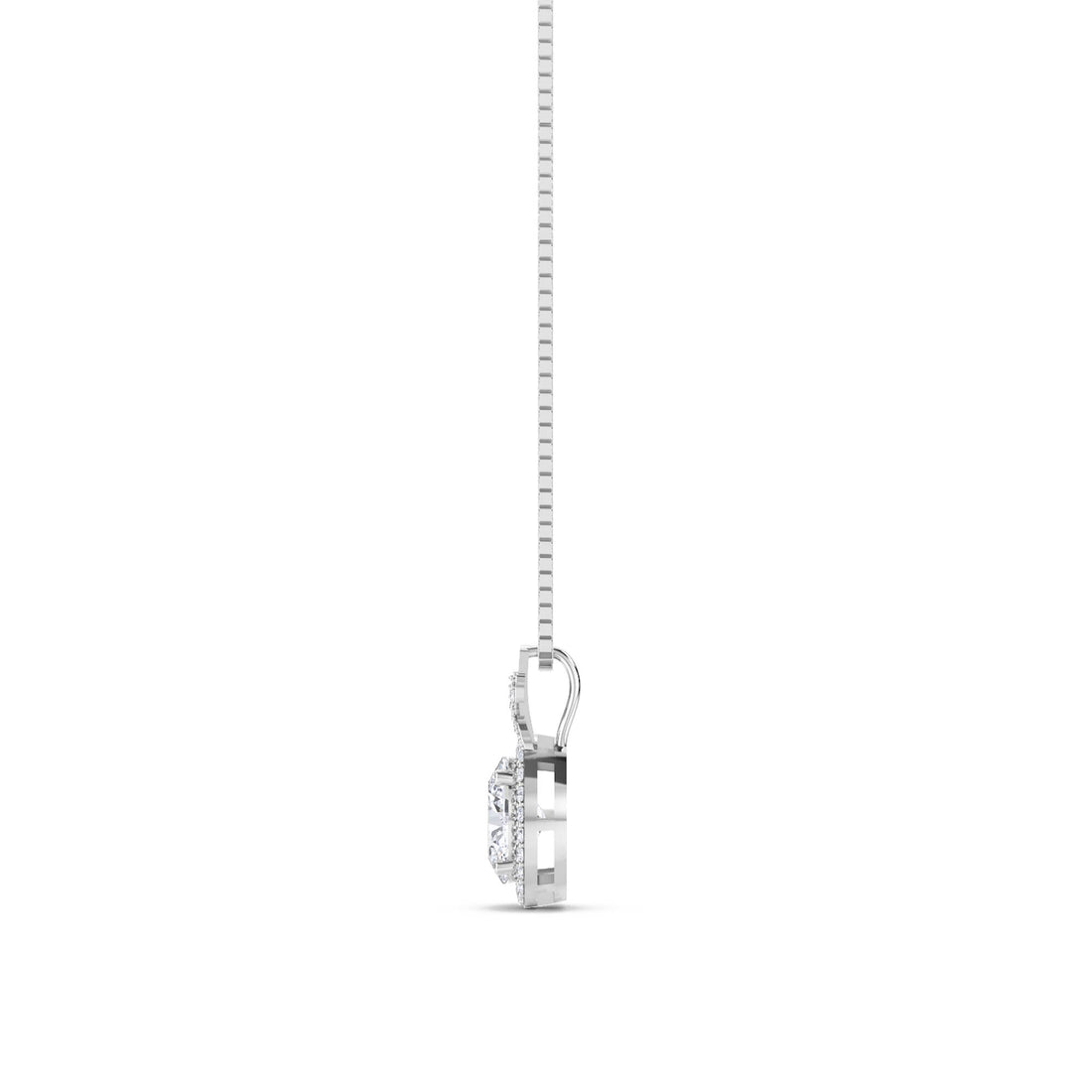 Oval Halo X Bail Lab Grown Diamond Pendant (Silver)