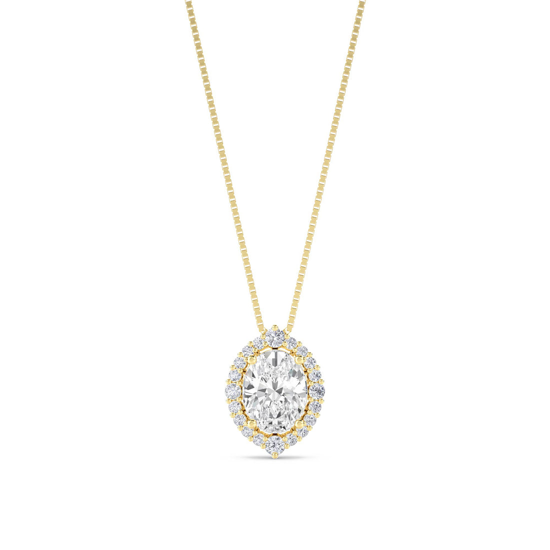 Oval Halo Classic Lab Grown Diamond Pendant - image 1