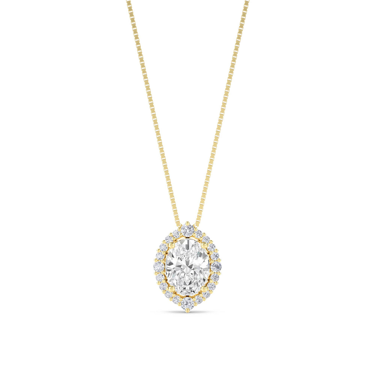 Oval Halo Classic Lab Grown Diamond Pendant - image 1