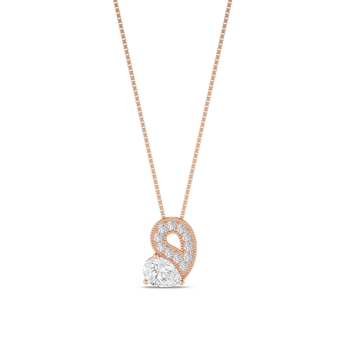 Round Paisley Swirl Lab Grown Diamond Pendant