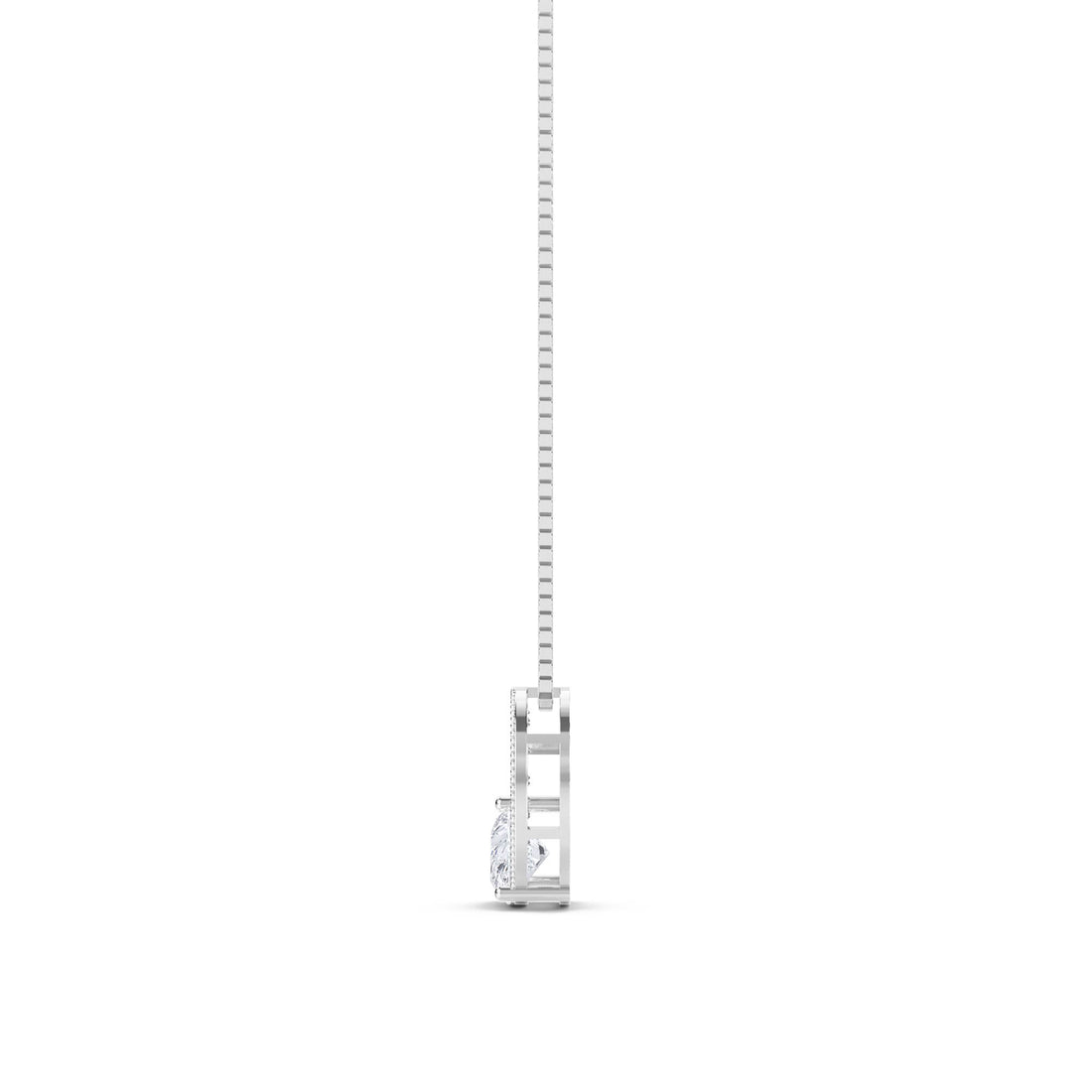 Round Paisley Swirl Lab Grown Diamond Pendant (Silver)