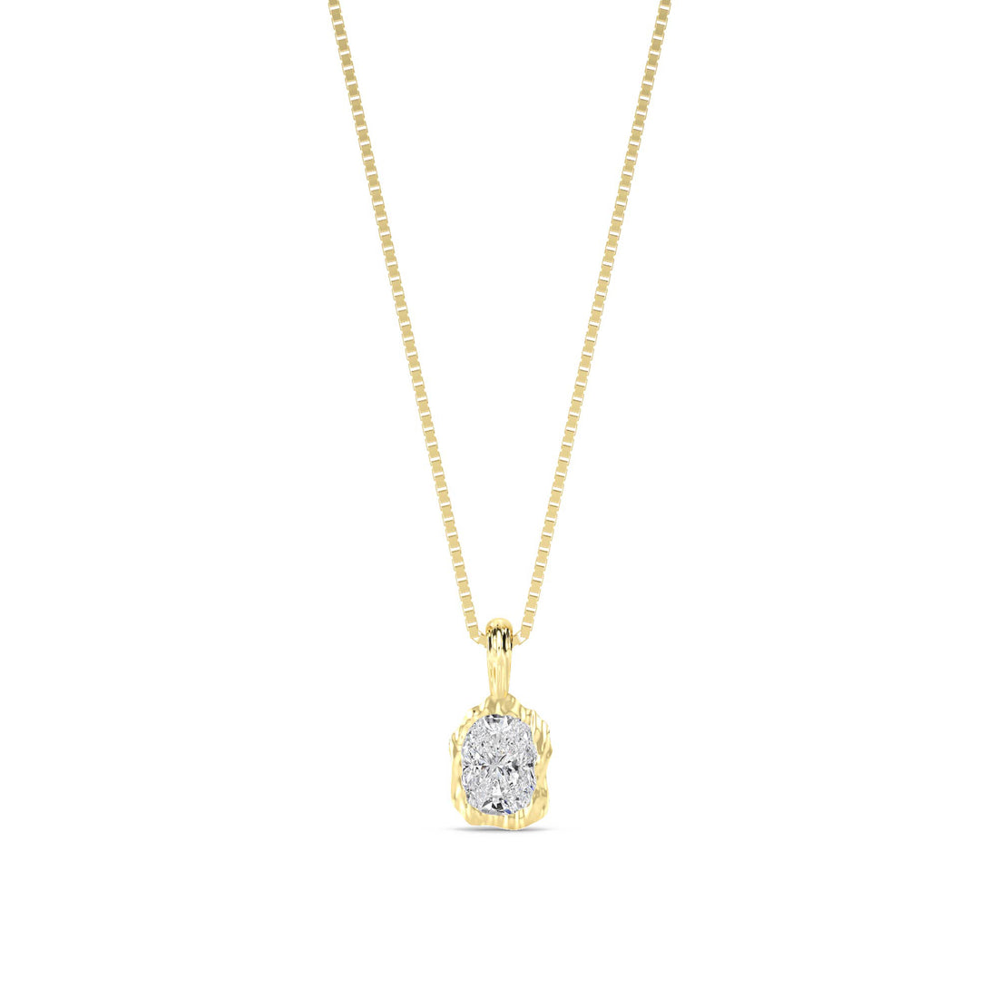 Oval Cluster Organic Bezel Lab Grown Diamond Pendant - image 1