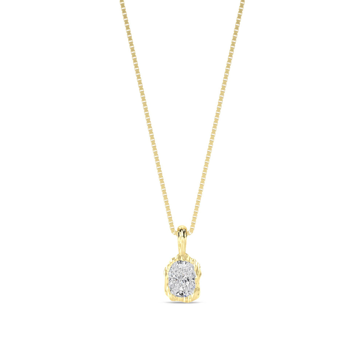Oval Cluster Organic Bezel Lab Grown Diamond Pendant - image 1