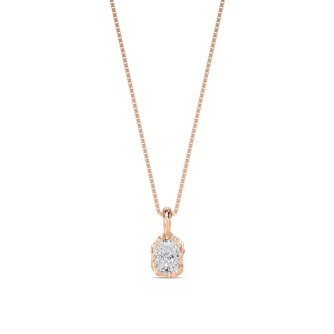 Oval Cluster Organic Bezel Lab Grown Diamond Pendant