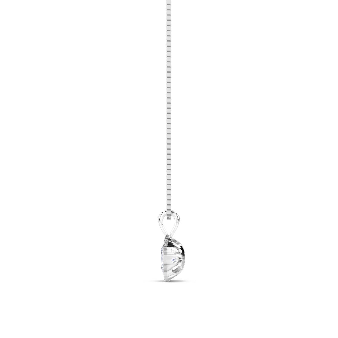 Oval Cluster Organic Bezel Lab Grown Diamond Pendant (Silver)