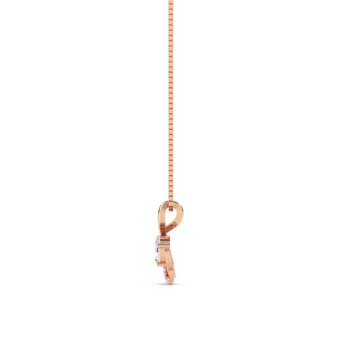 Oval Ribbon Swirl Lab Grown Diamond Pendant
