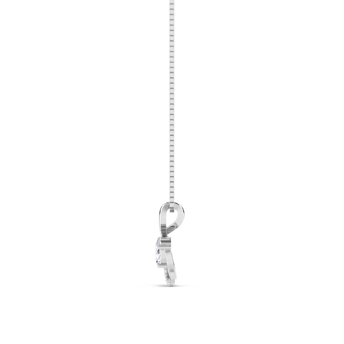 Oval Ribbon Swirl Lab Grown Diamond Pendant (Silver)