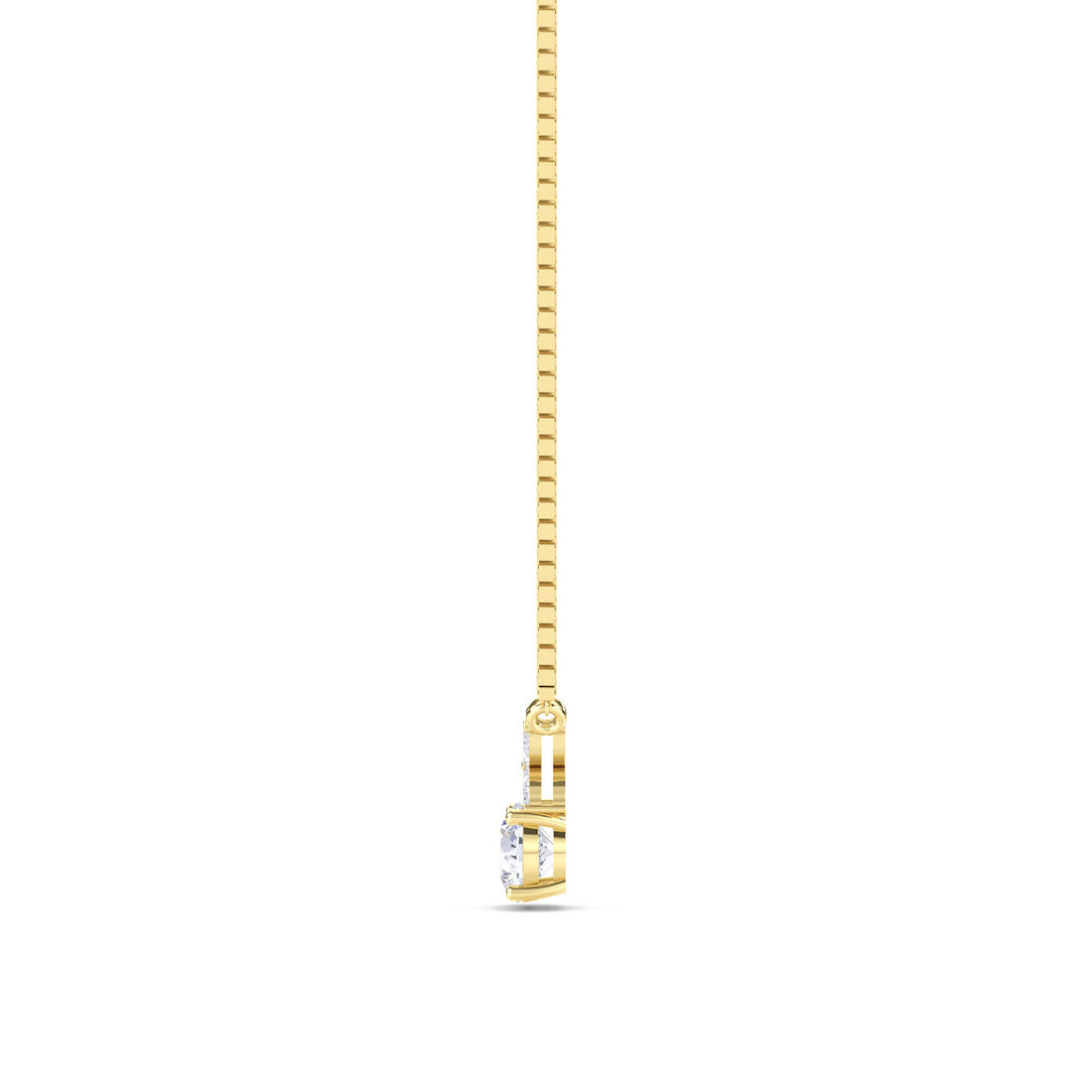 Round Marquise Bow Bail Lab Grown Diamond Pendant (Silver)