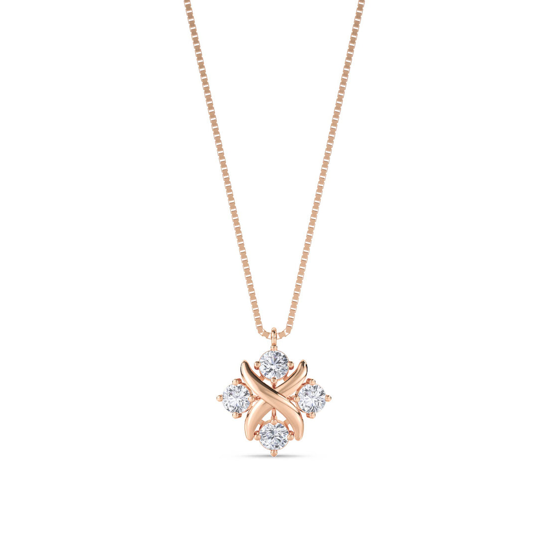Round Cluster X Motif Lab Grown Diamond Pendant