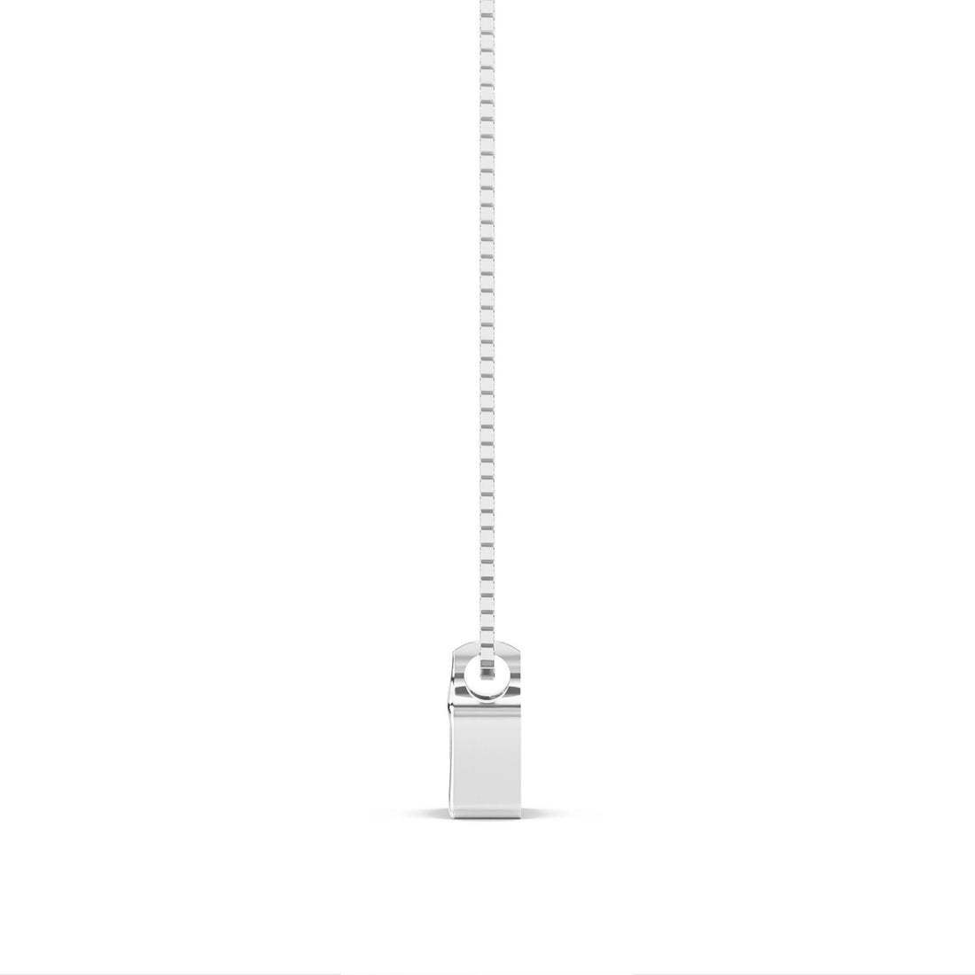 Emerald Cut Scalloped Bail Lab Grown Diamond Pendant (Silver)