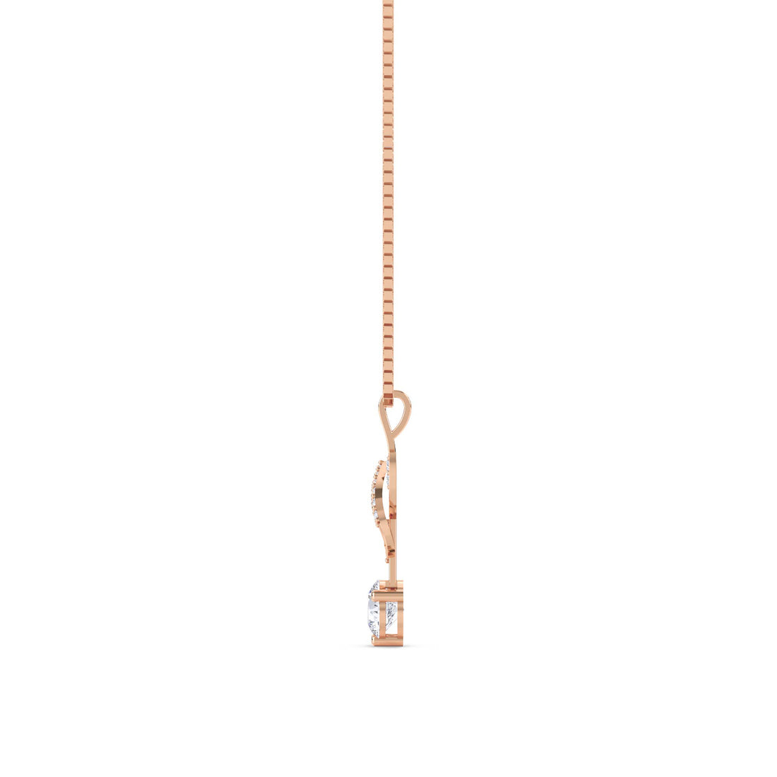 Round Ribbon Knot Bar Lab Grown Diamond Pendant