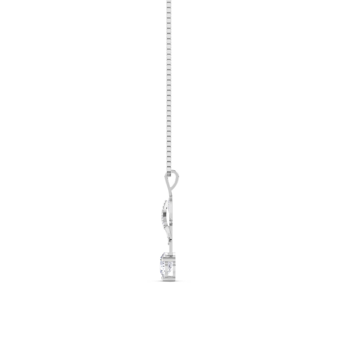 Round Ribbon Knot Bar Lab Grown Diamond Pendant (Silver)