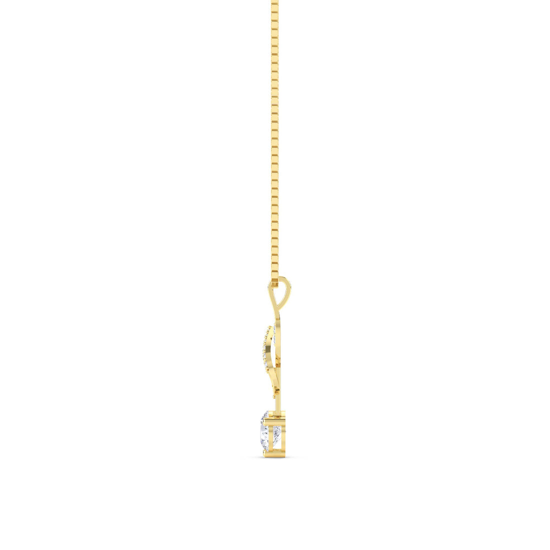 Round Ribbon Knot Bar Lab Grown Diamond Pendant