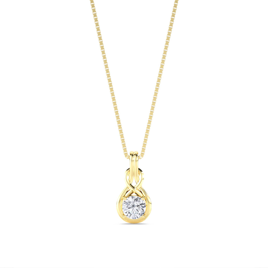 Round Celtic Love Knot Lab Grown Diamond Pendant - image 1
