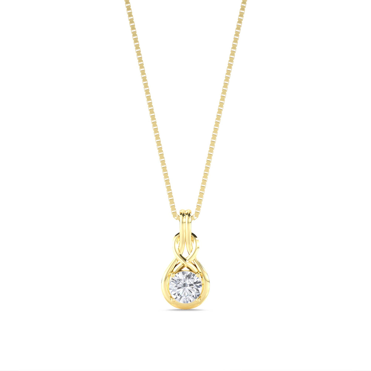 Round Celtic Love Knot Lab Grown Diamond Pendant - image 1
