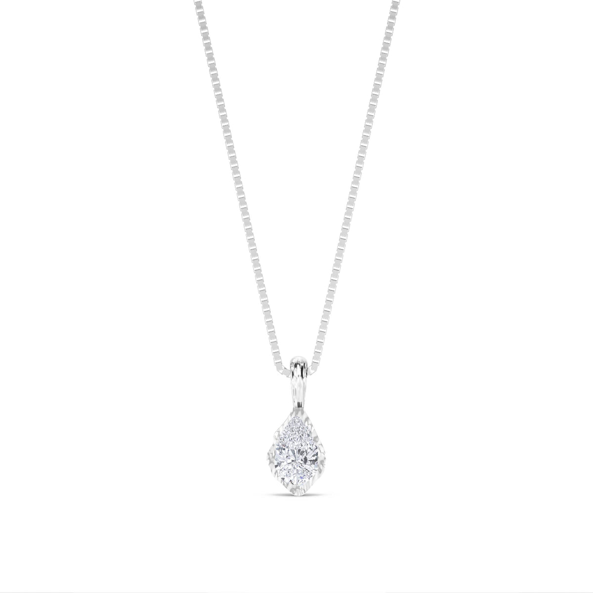 Pear Cluster Teardrop Lab Grown Diamond Pendant (Silver) - image 1