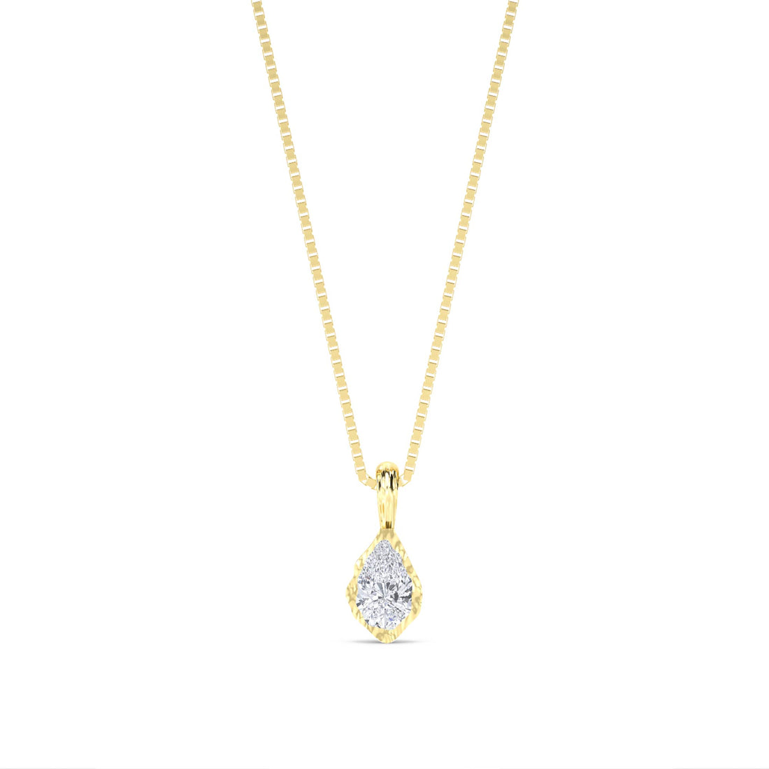 Pear Cluster Teardrop Lab Grown Diamond Pendant - image 1