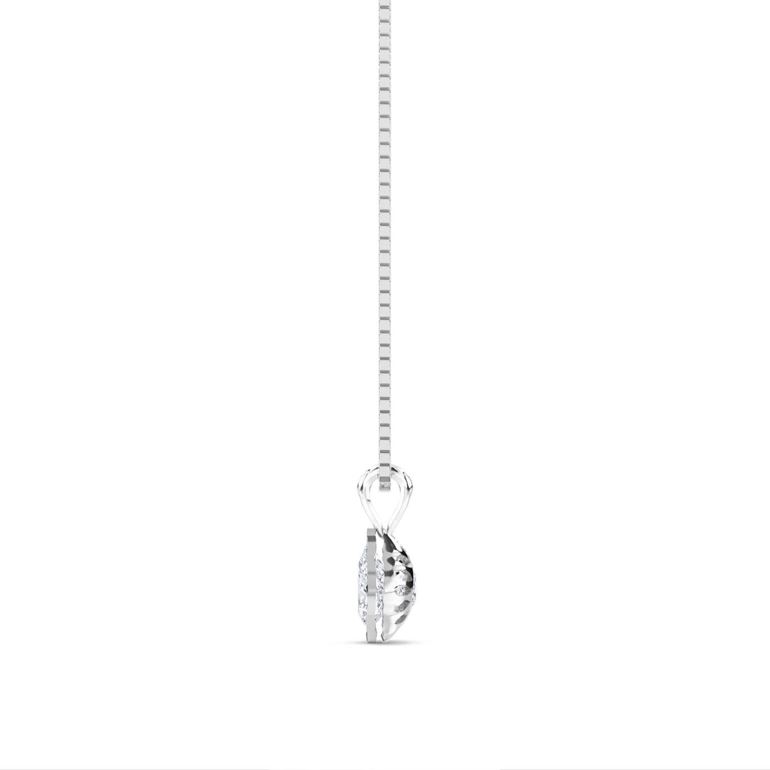 Pear Cluster Teardrop Lab Grown Diamond Pendant (Silver)
