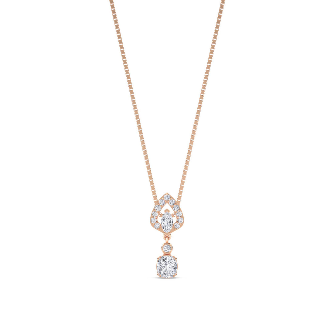 Marquise Cushion Tiered Kite Lab Grown Diamond Pendant