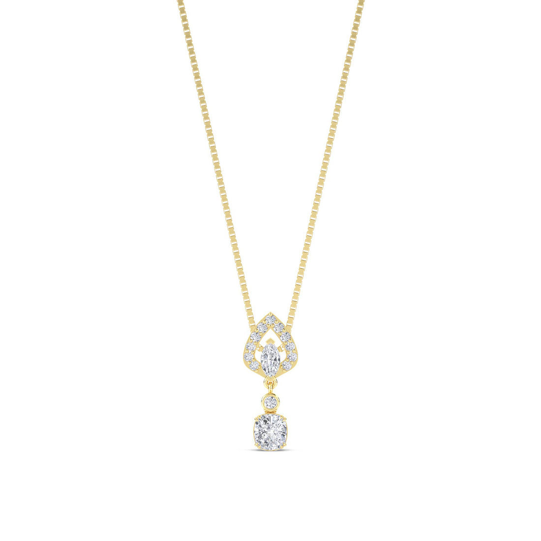 Marquise Cushion Tiered Kite Lab Grown Diamond Pendant - image 1