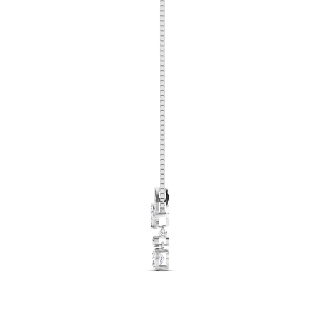 Marquise Cushion Tiered Kite Lab Grown Diamond Pendant (Silver)