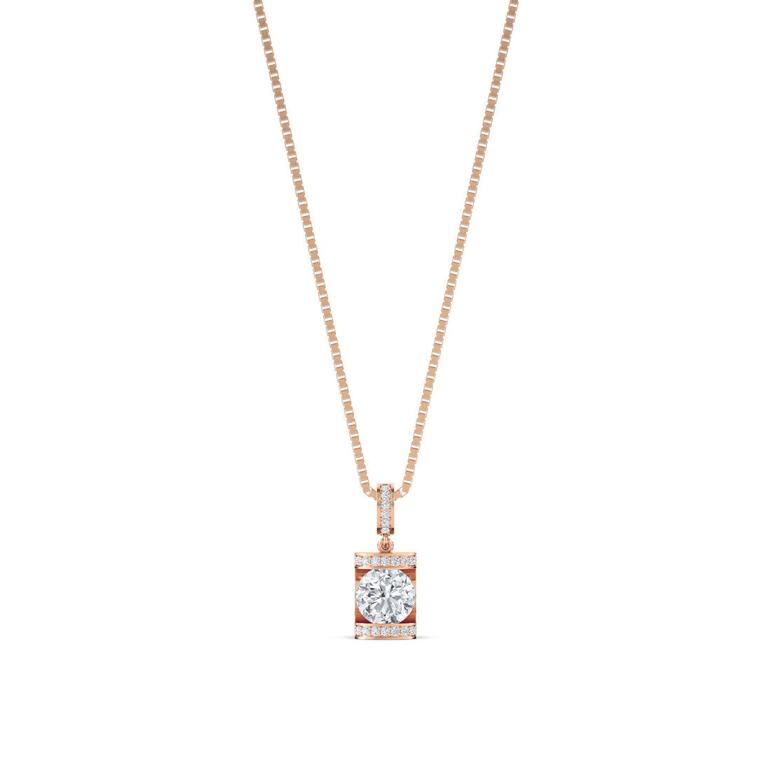 Round Bezel Tag Lab Grown Diamond Pendant