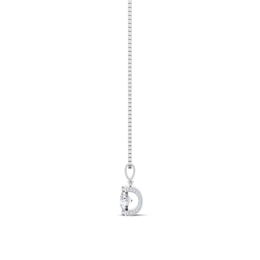 Round Bezel Tag Lab Grown Diamond Pendant (Silver)