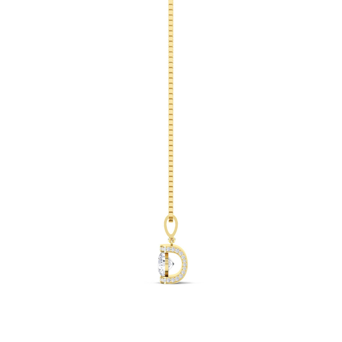 Round Bezel Tag Lab Grown Diamond Pendant