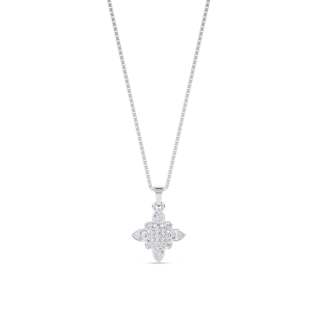 Vintage Star Medallion Lab Grown Diamond Pendant (Silver) - image 1