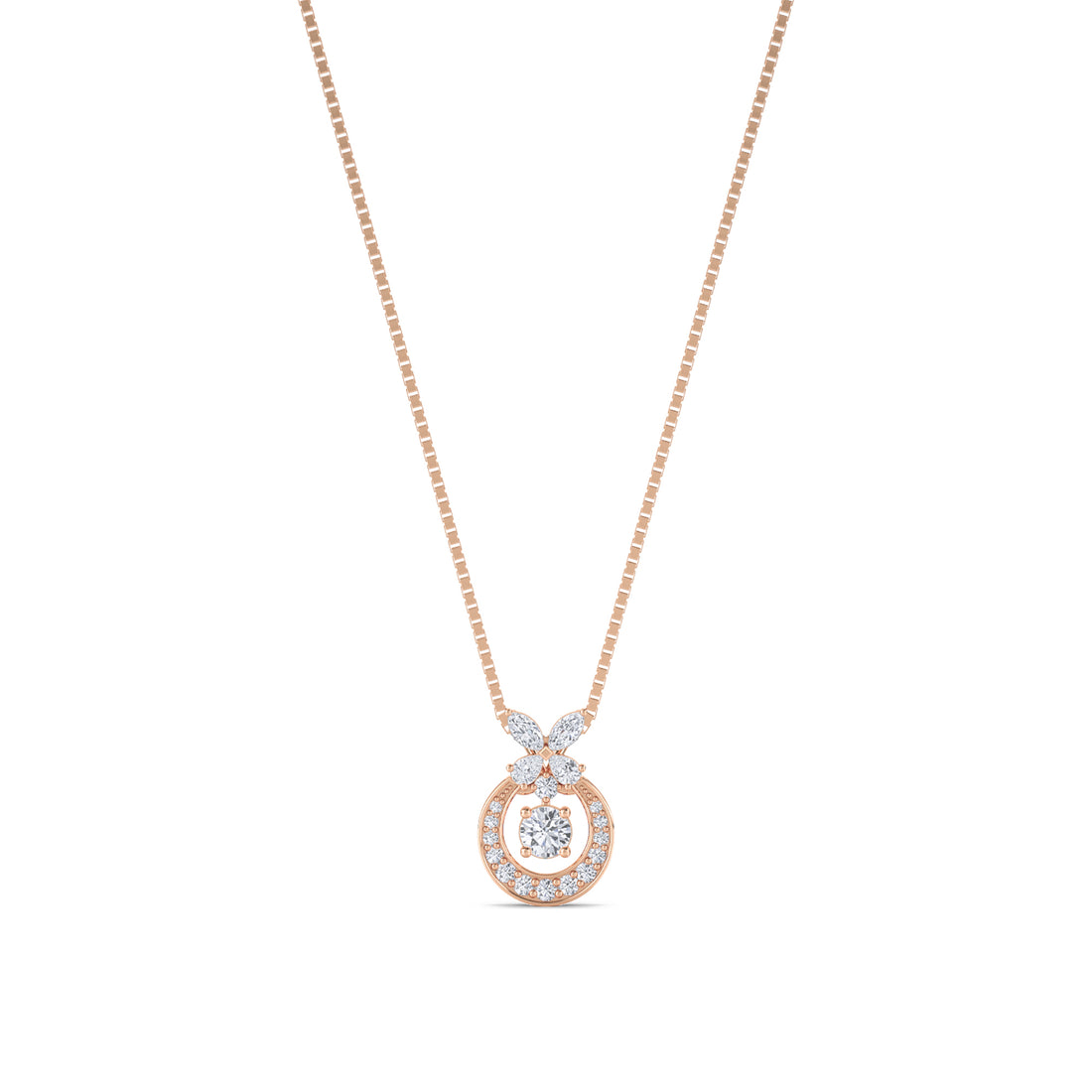 Open Circle Bow Lab Grown Diamond Pendant
