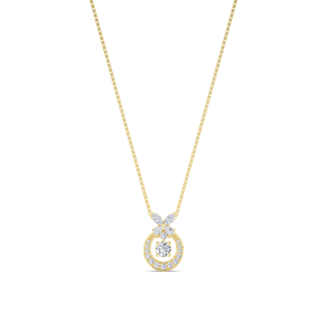 Open Circle Bow Lab Grown Diamond Pendant - image 1