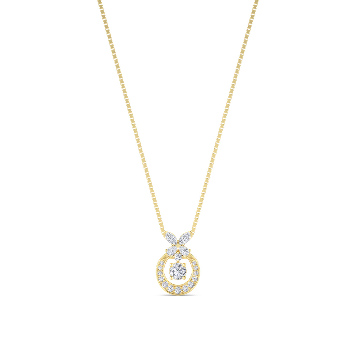 Open Circle Bow Lab Grown Diamond Pendant - image 1
