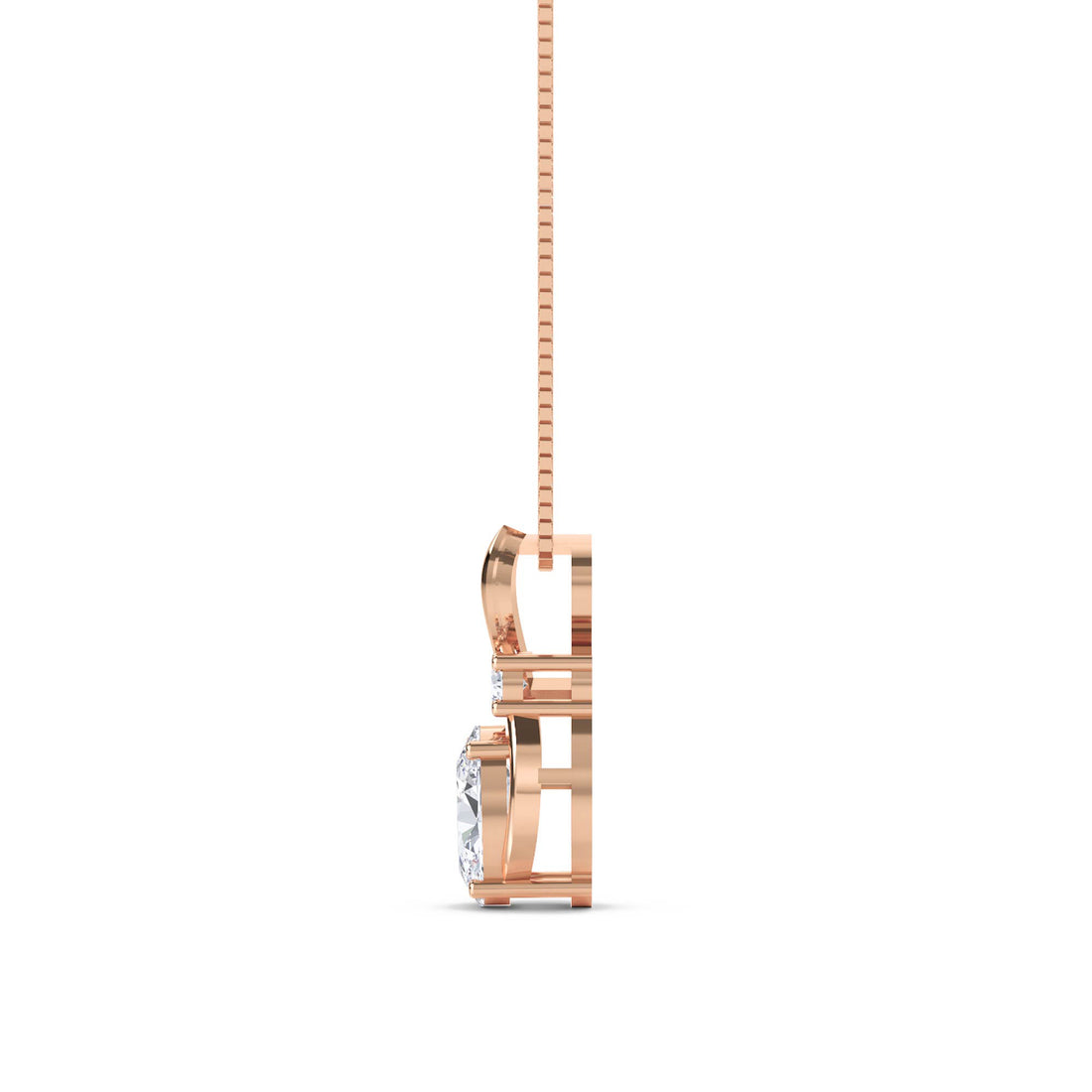 Oval Ribbon Two Stone Lab Grown Diamond Pendant