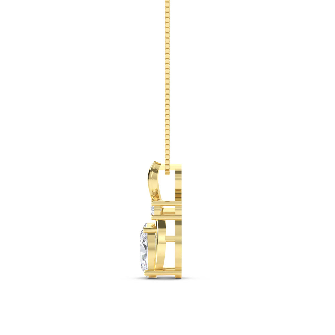 Oval Ribbon Two Stone Lab Grown Diamond Pendant