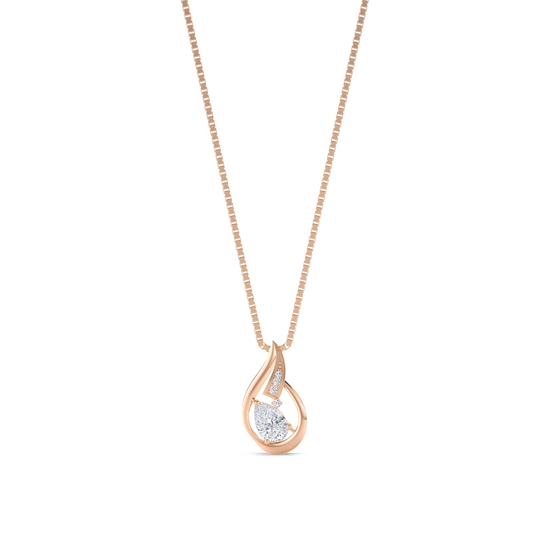 Pear Flame Frame Lab Grown Diamond Pendant